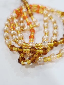 Gold and Brown Crystal Waist Beads